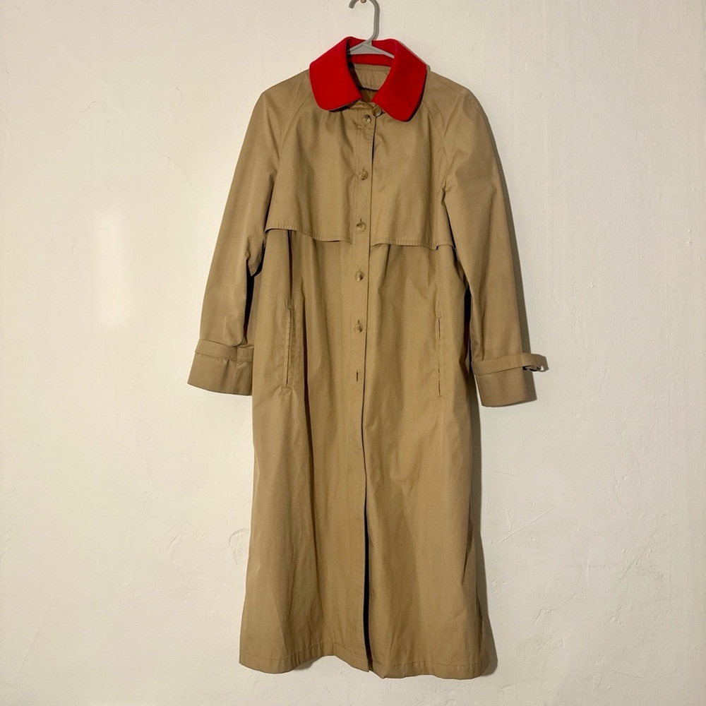 Vintage Trench Coat with Wool Collar